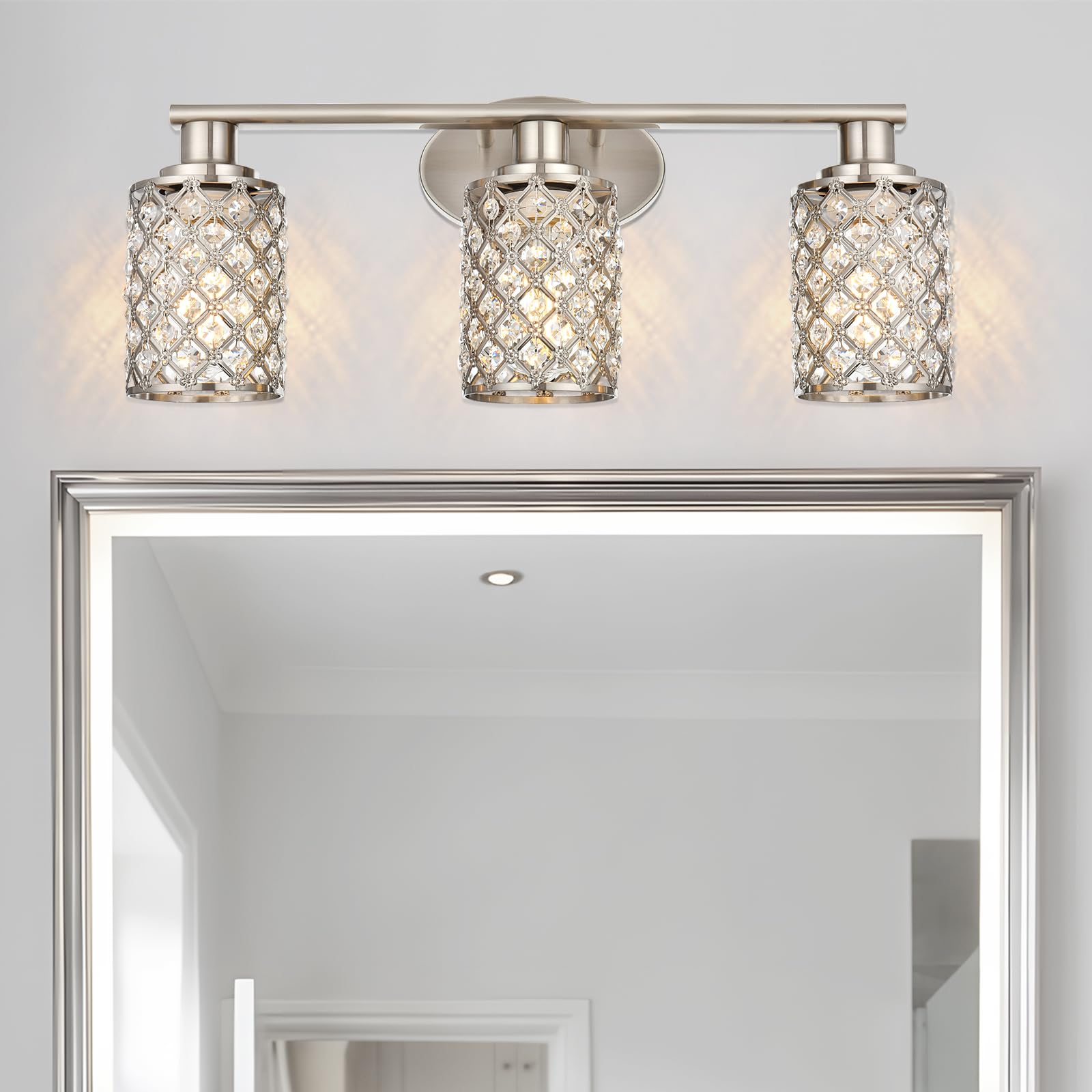3 Light Bathroom Light Fixtures, Modern Farmhouse Vanity Light