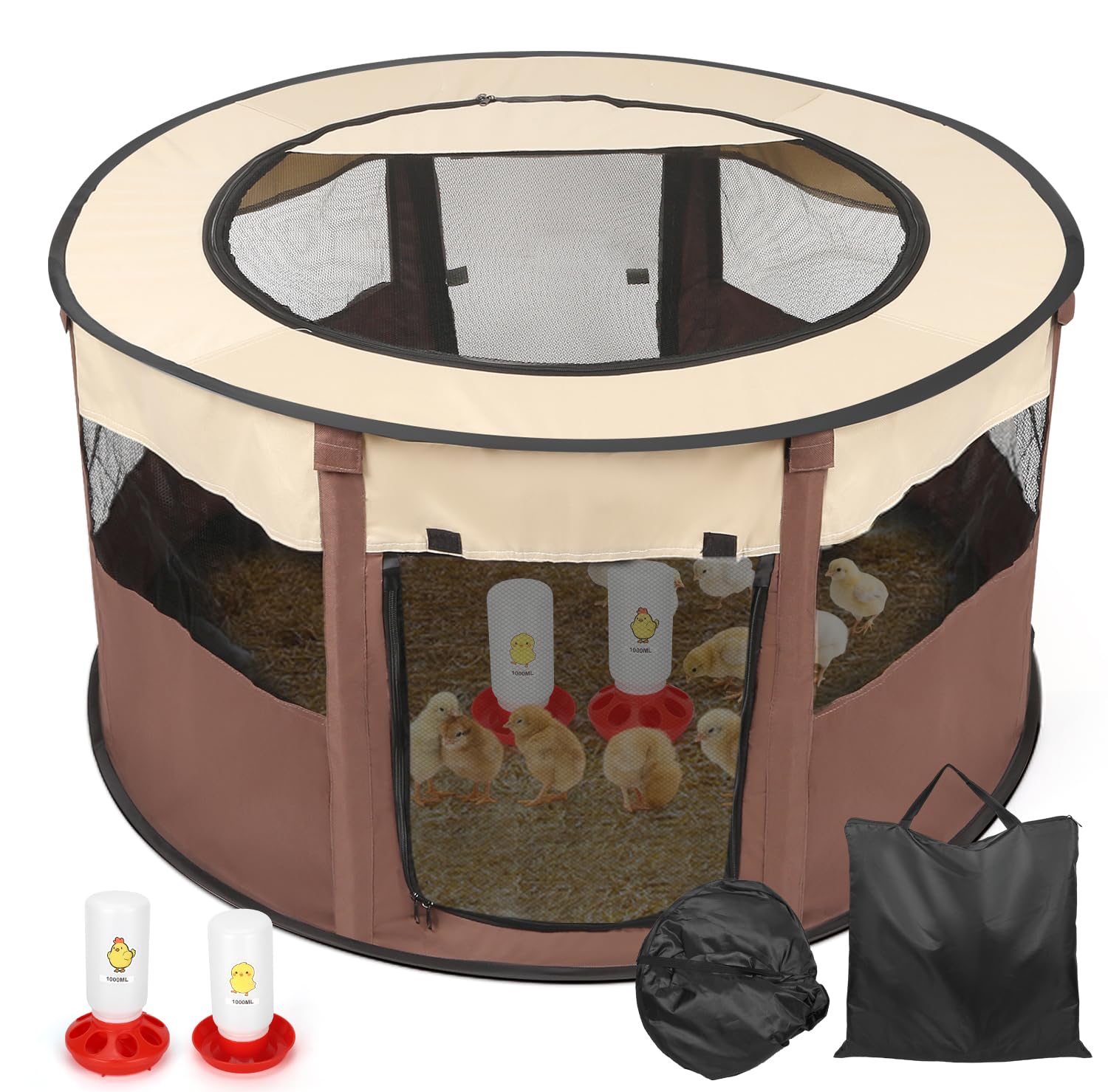 Box for Chick Starter Kit - 2025 Upgrade Double Door Chick Brooder Pen/Chicken