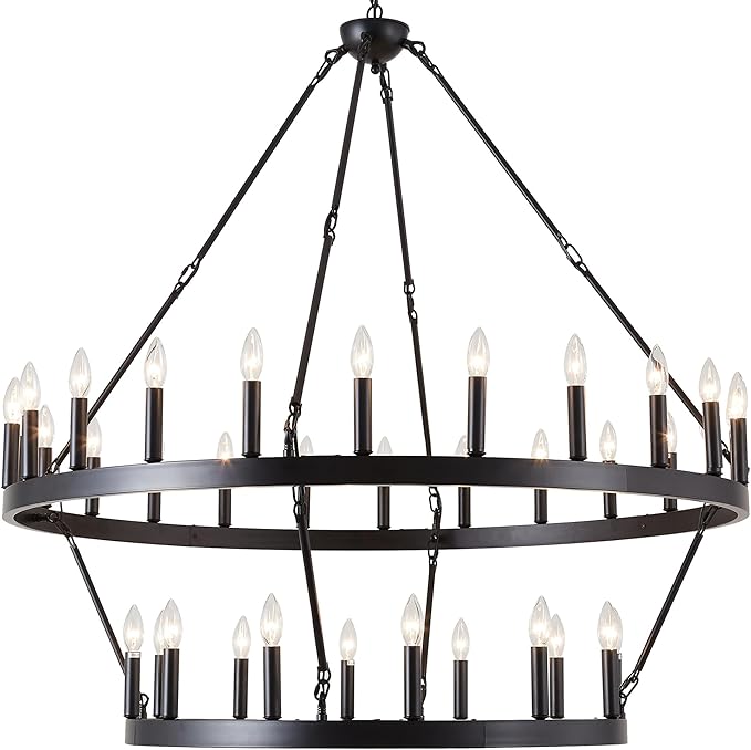 Wagon Wheel Lighting Round Chandelier for Dining Room Large Chandeliers for High