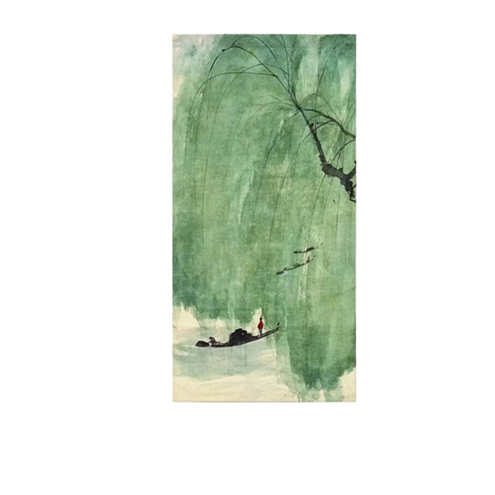 Green Canvas Wall Art Abstract Nature Tree Painting Large Size One Panel Picture Prints
