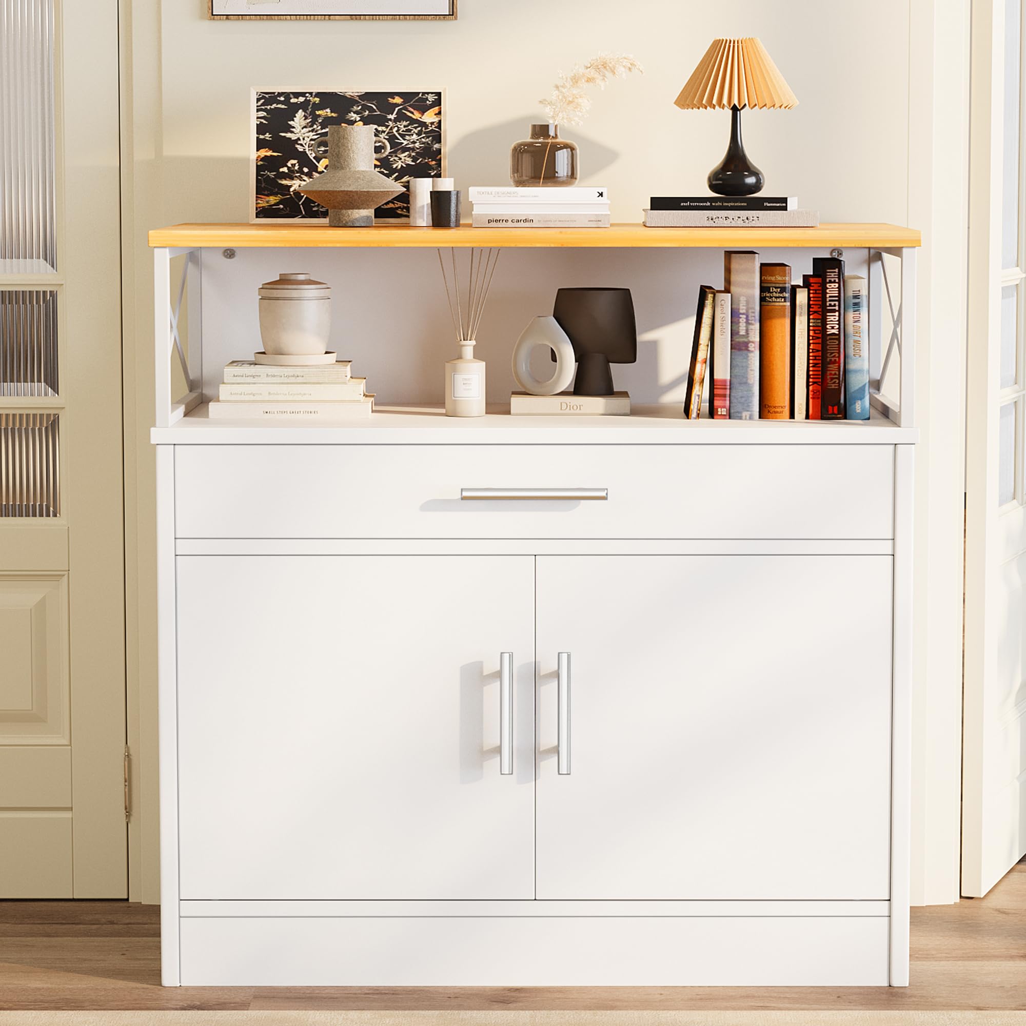 Buffet Cabinet, Kitchen Sideboard with Storage and Drawer