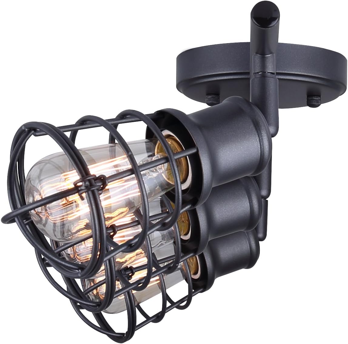 IT611A03GPH Otto 3 Light Track Rail Graphite with Metal Cage Shades