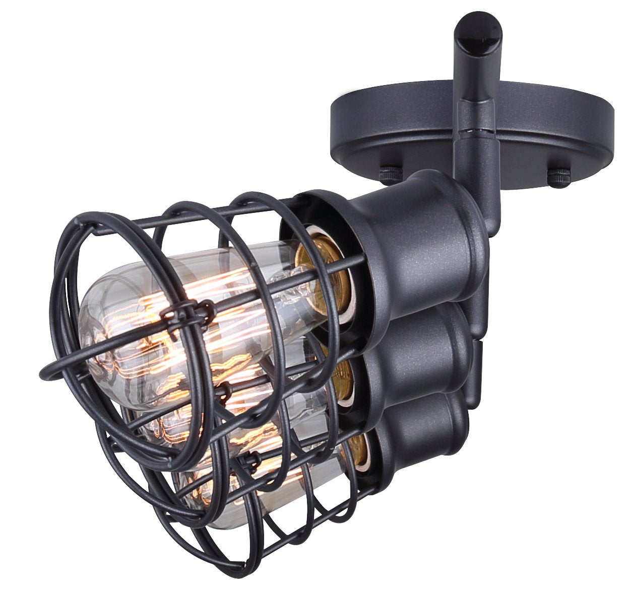 IT611A03GPH Otto 3 Light Track Rail Graphite with Metal Cage Shades