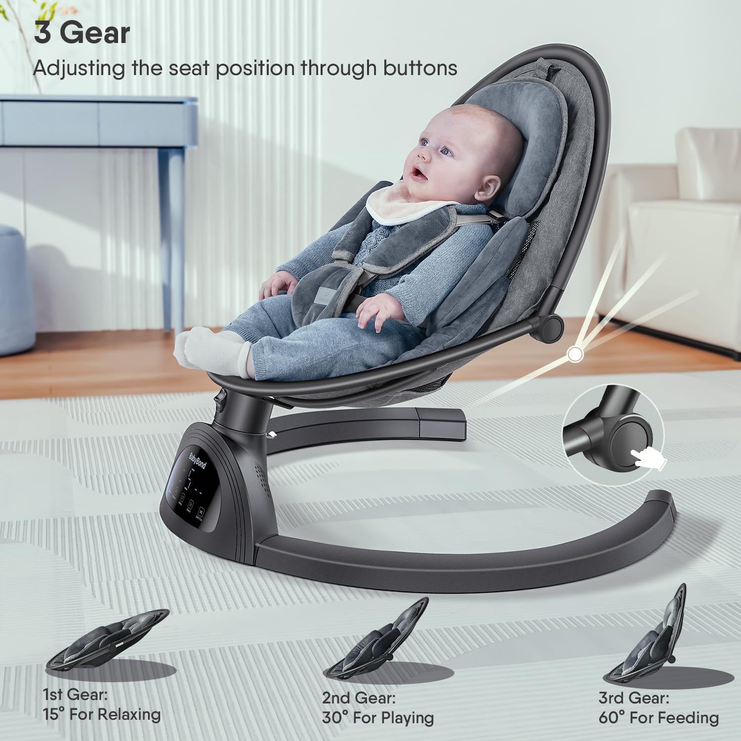 Baby Swings for Infants, Bluetooth Infant Swing with Music Speaker