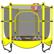 60" Trampoline for Kids, 5 FT Toddler Baby Trampoline with Safety Enclosure Net