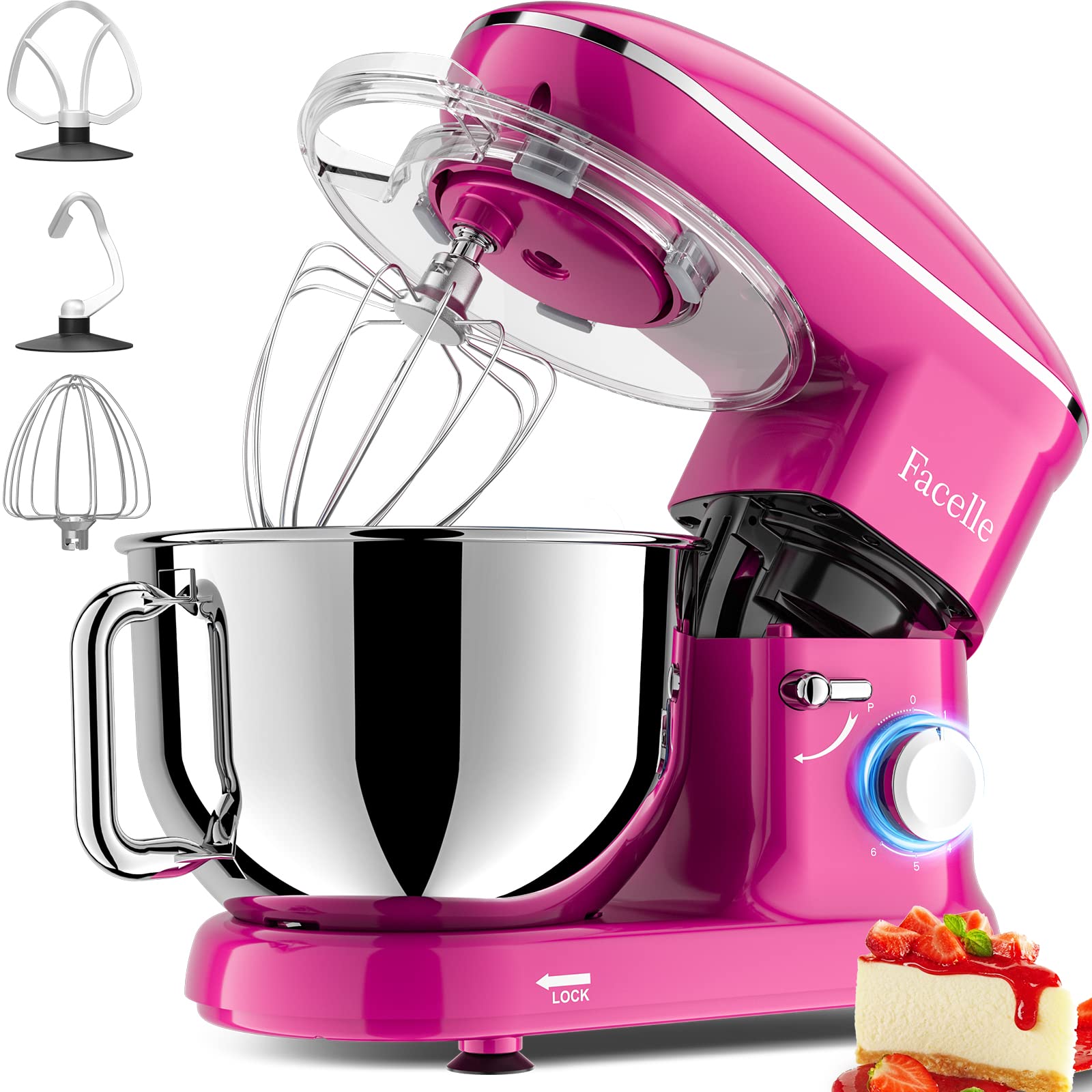 Stand Mixer, Electric Kitchen Mixer, 660W 6 Speed Tilt-Head stand mixer