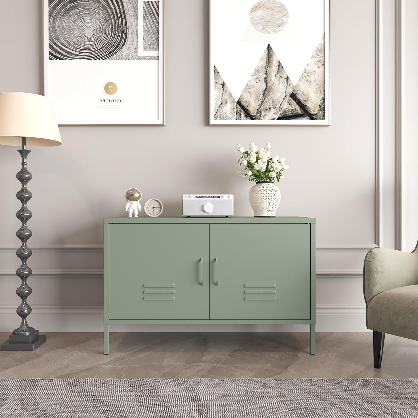 Metal TV Cabinet,TV Stand with Storage,Modern TV Stands for Living Room