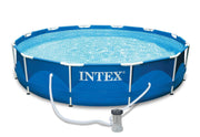Metal Frame Above Ground Round Family Swimming Pool Set & Pump