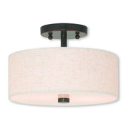 Meridian 2 Light English Bronze Ceiling Mount