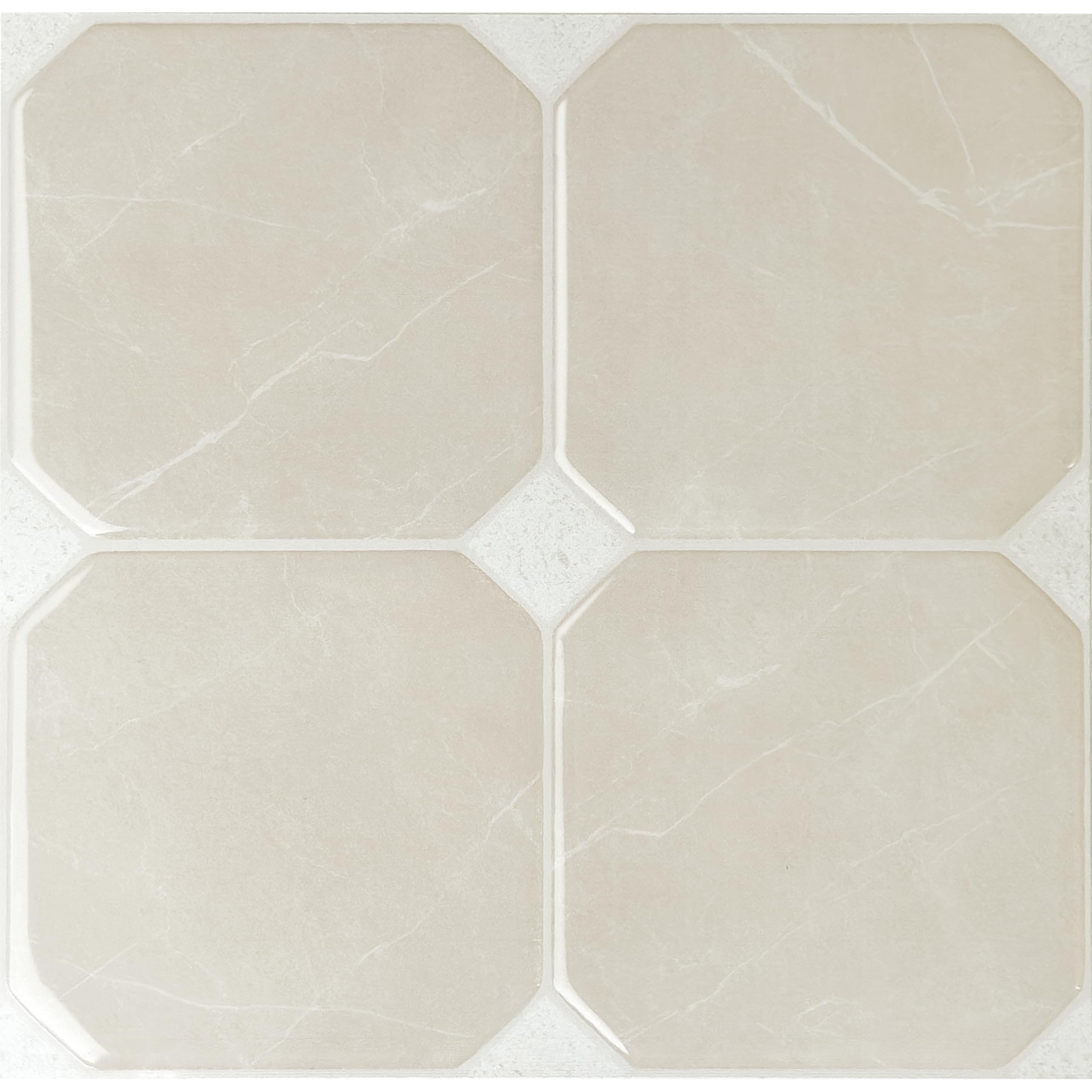 Peel and Stick Backsplash - 5 Sheets of 7,66" x 7,66" Betera Beige - 3D Adhesive
