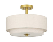 Light Semi Flush Mount Light, Close to Ceiling Light Fixture with Fabric Shade