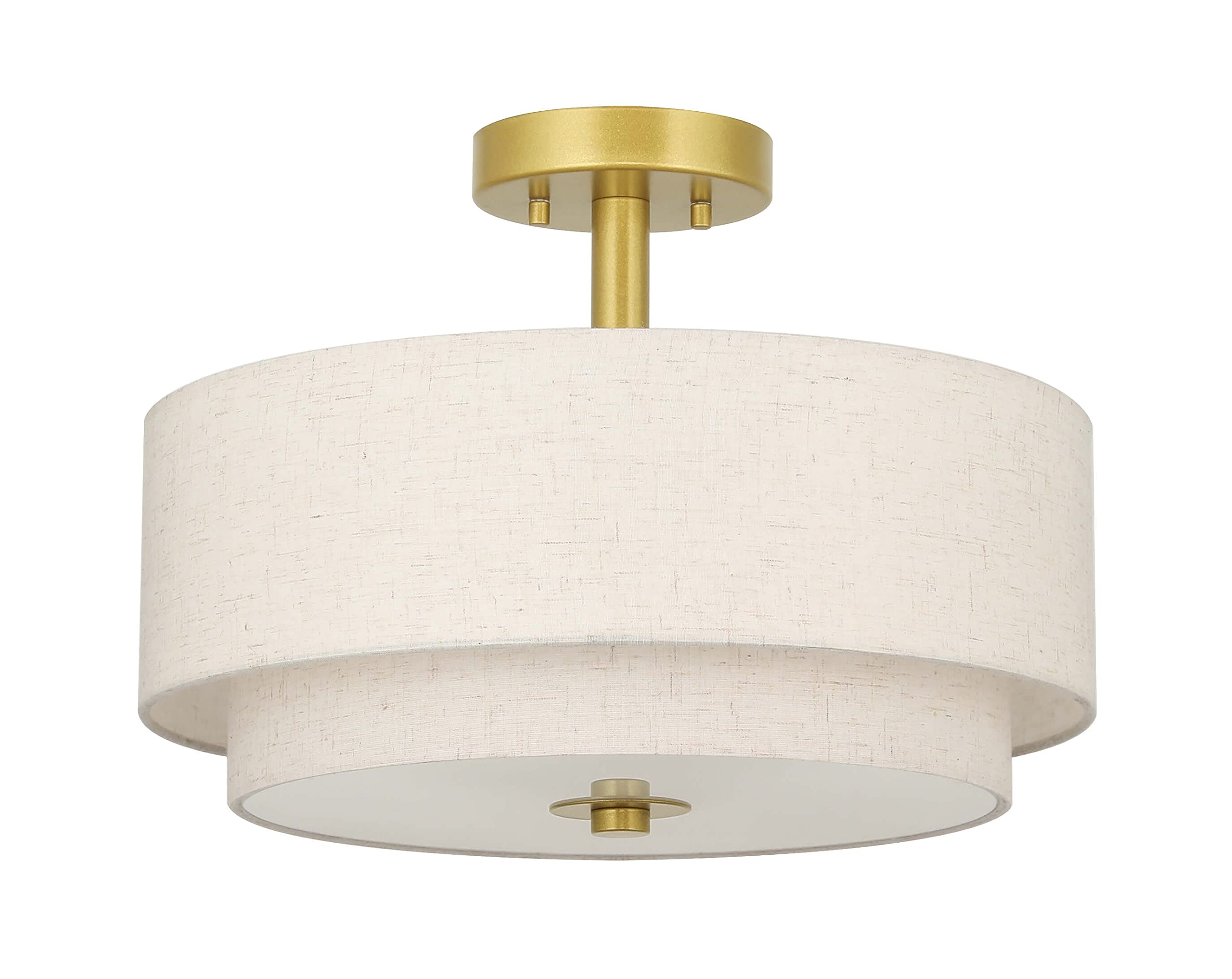 Light Semi Flush Mount Light, Close to Ceiling Light Fixture with Fabric Shade