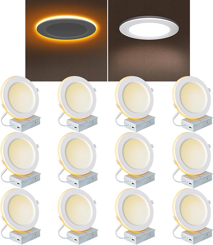 Lighting with Night Light 6 Inch, 14W 1300 Lumen 5CCT Dimmable Ultra Thin