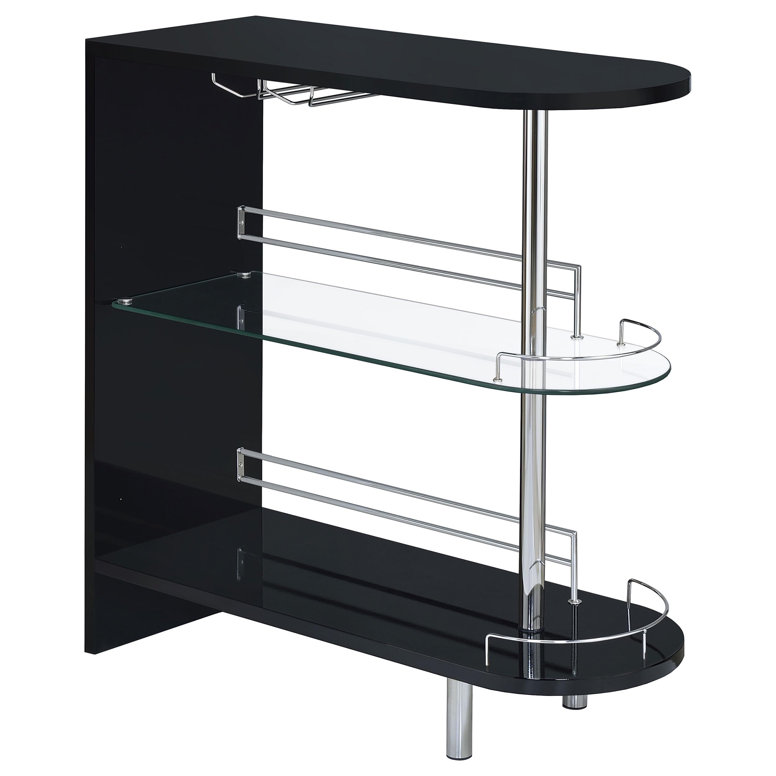 Adolfo Home Bar, 39.5"W x 15.75"D x 41.25"H, Black High Gloss
