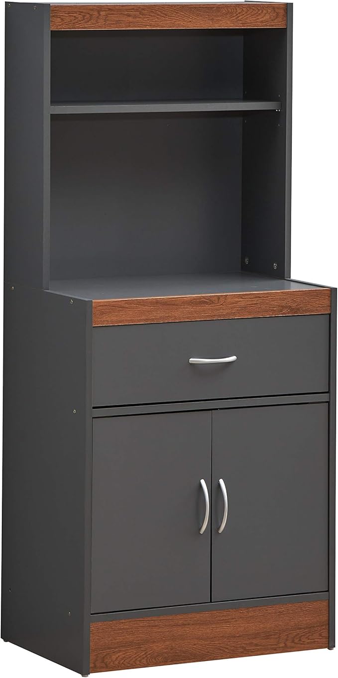 54"" Tall Open Shelves, 1-Drawer and Bottom Enclosed Storage