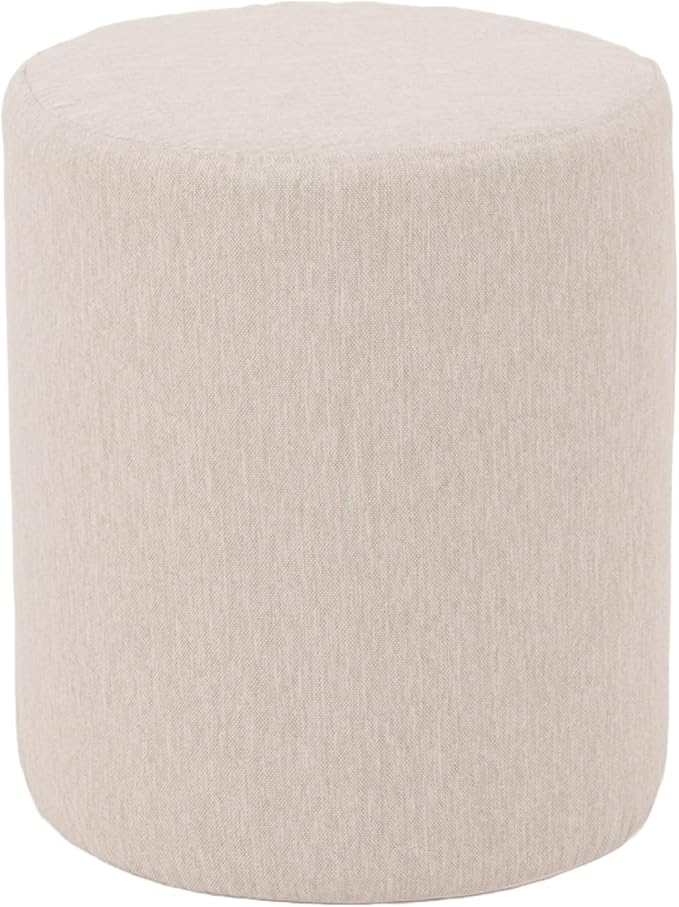 Round Pouf Ottoman – Lightweight Circular Footrest or Table for Living Room
