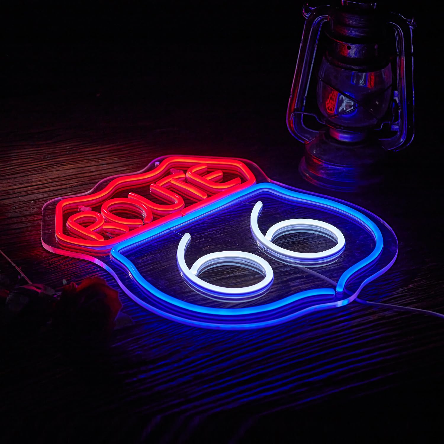 Historic Route 66 Neon Sign Beer Bar Home Art Man Cave Neon Light Handmade