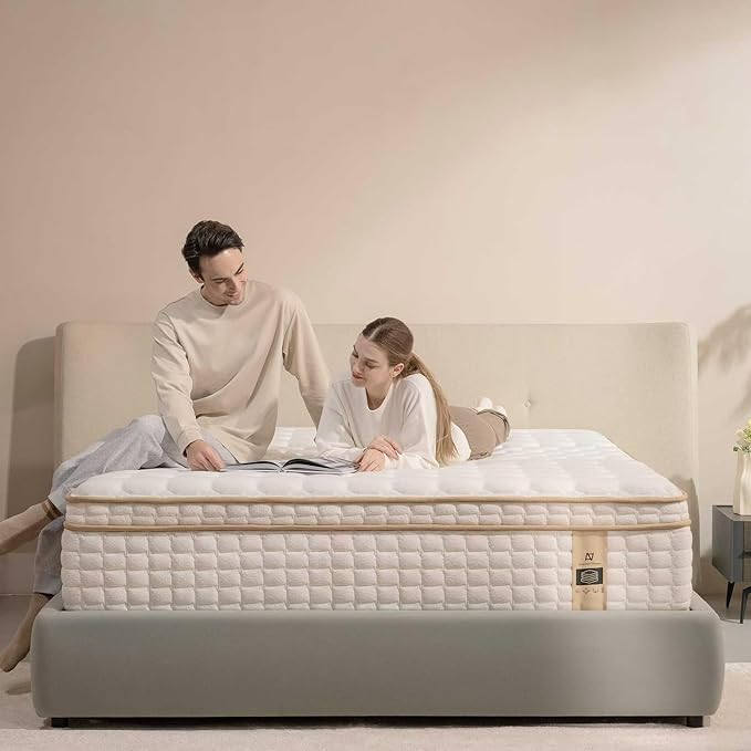 12 Inch King Size Mattress in a Box, Memory Foam Hybrid Mattress for Motion Isolation