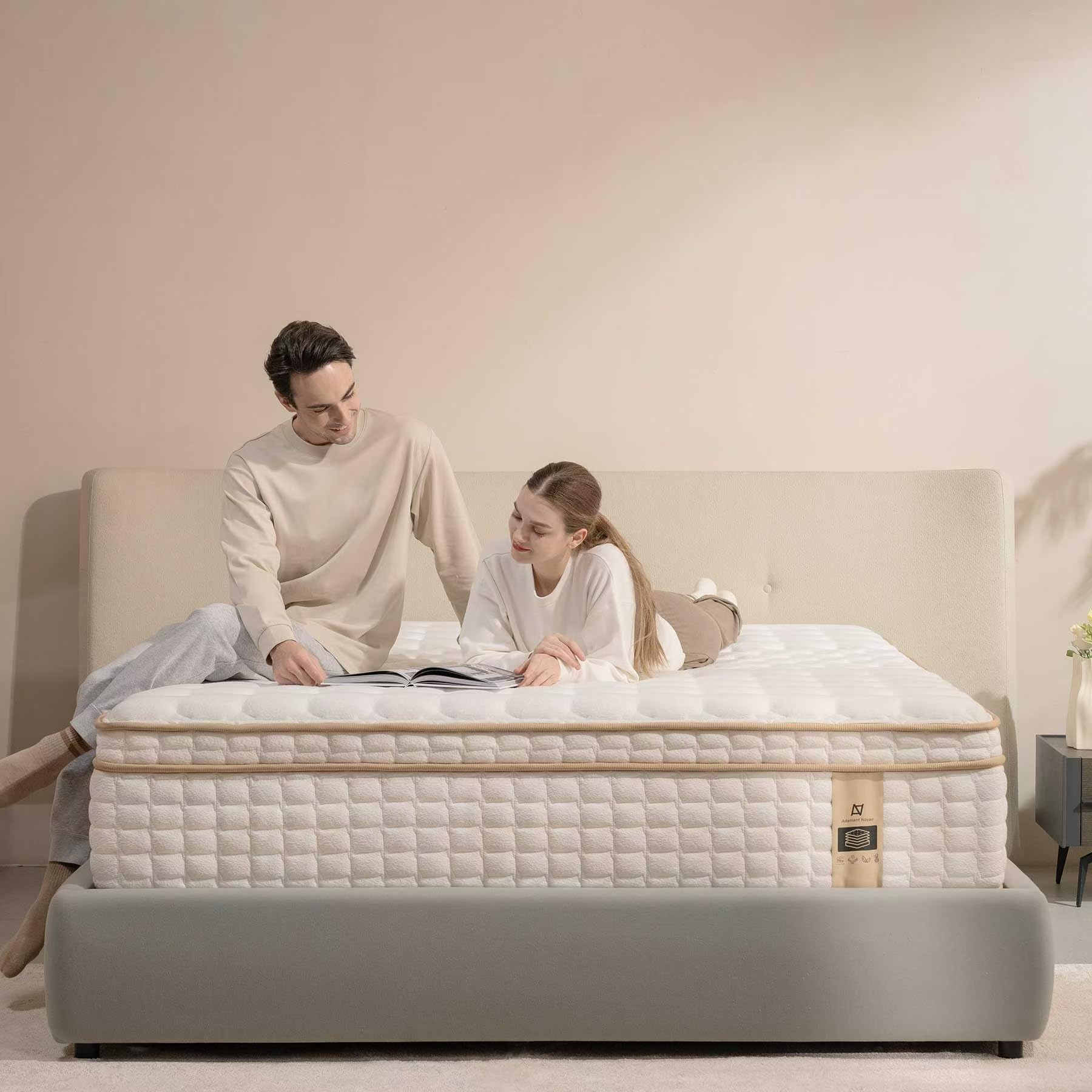 12 Inch King Size Mattress in a Box, Memory Foam Hybrid Mattress for Motion Isolation