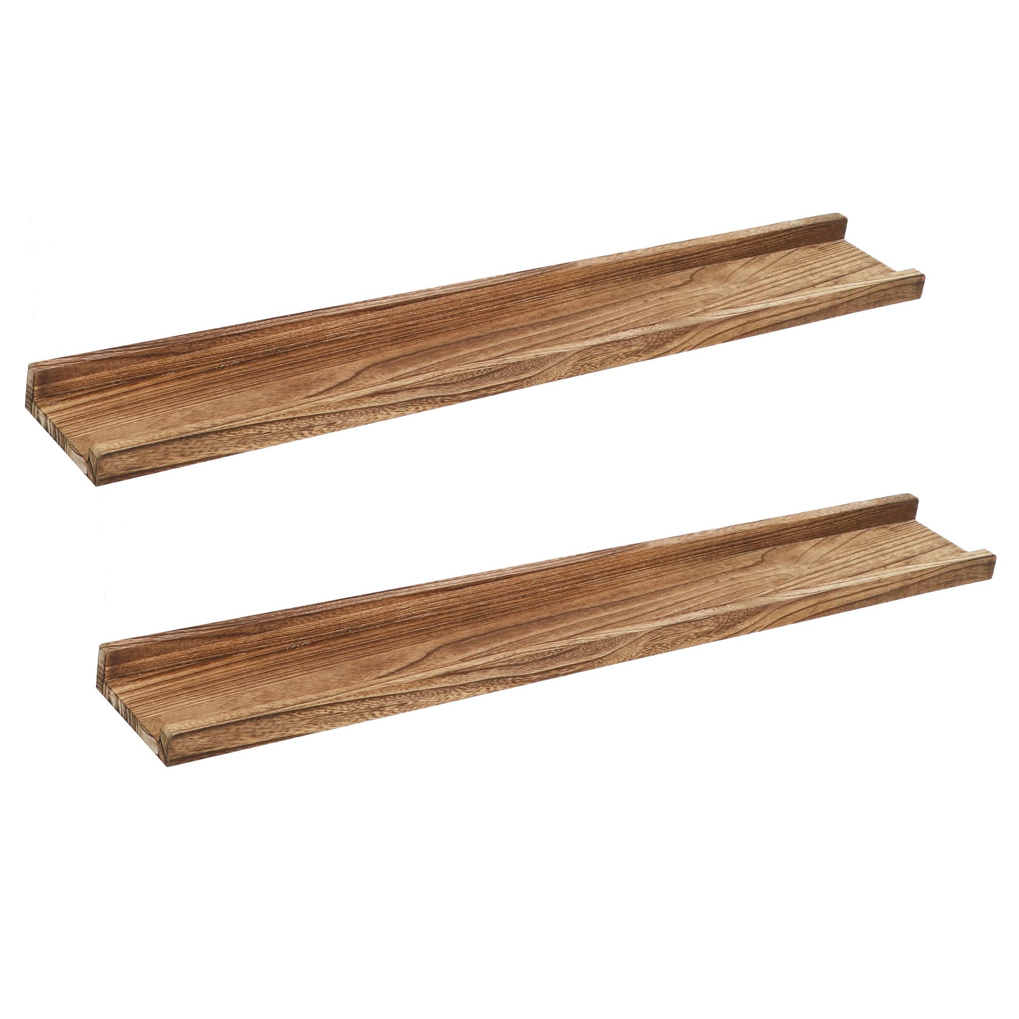 Long Floating Shelves with Lip 36 Inches Set of 2,Wood Picture Legde Shelf for Wall,Photo