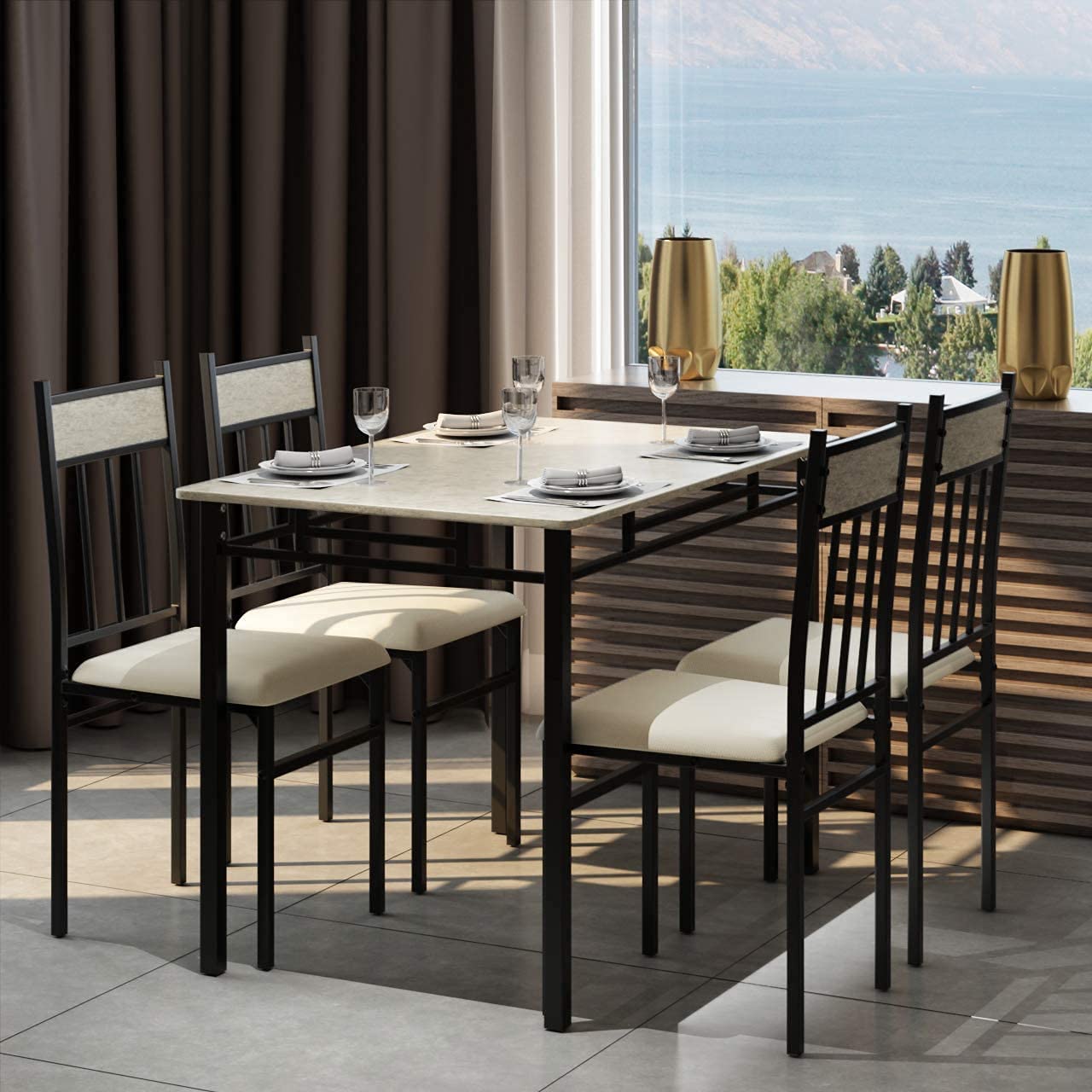 5 Piece Kitchen Dining Table Set