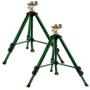 Impact Sprinkler on Tripod Base, 2 Pack Heavy Duty Sprinklers for Lawn Yard Garden
