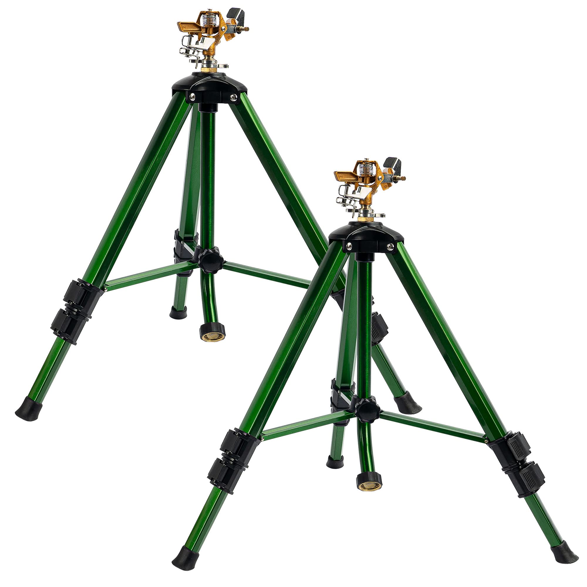 Impact Sprinkler on Tripod Base, 2 Pack Heavy Duty Sprinklers for Lawn Yard Garden