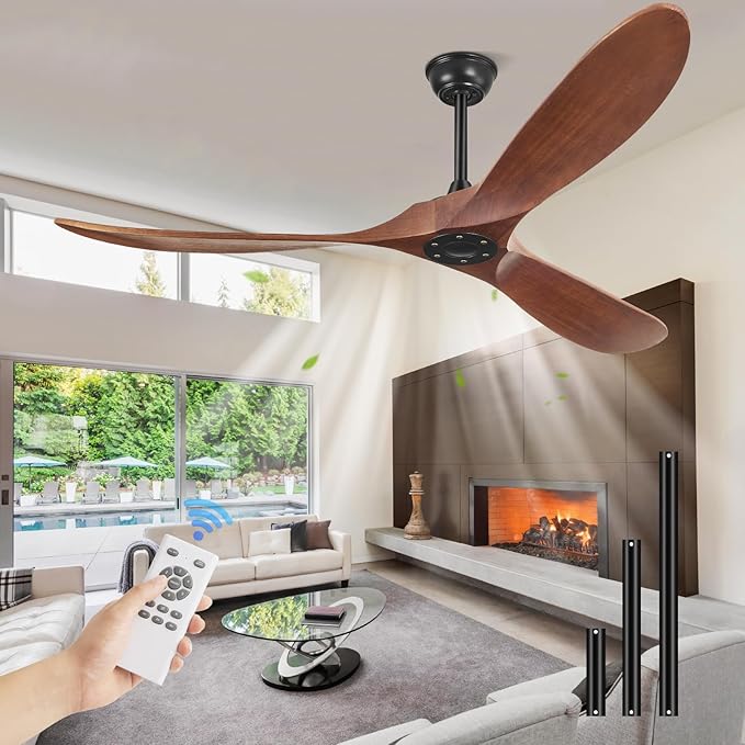 60 Inch Ceiling Fans Without Lights, 60" Outdoor Ceiling Fan No Light with Remote Control