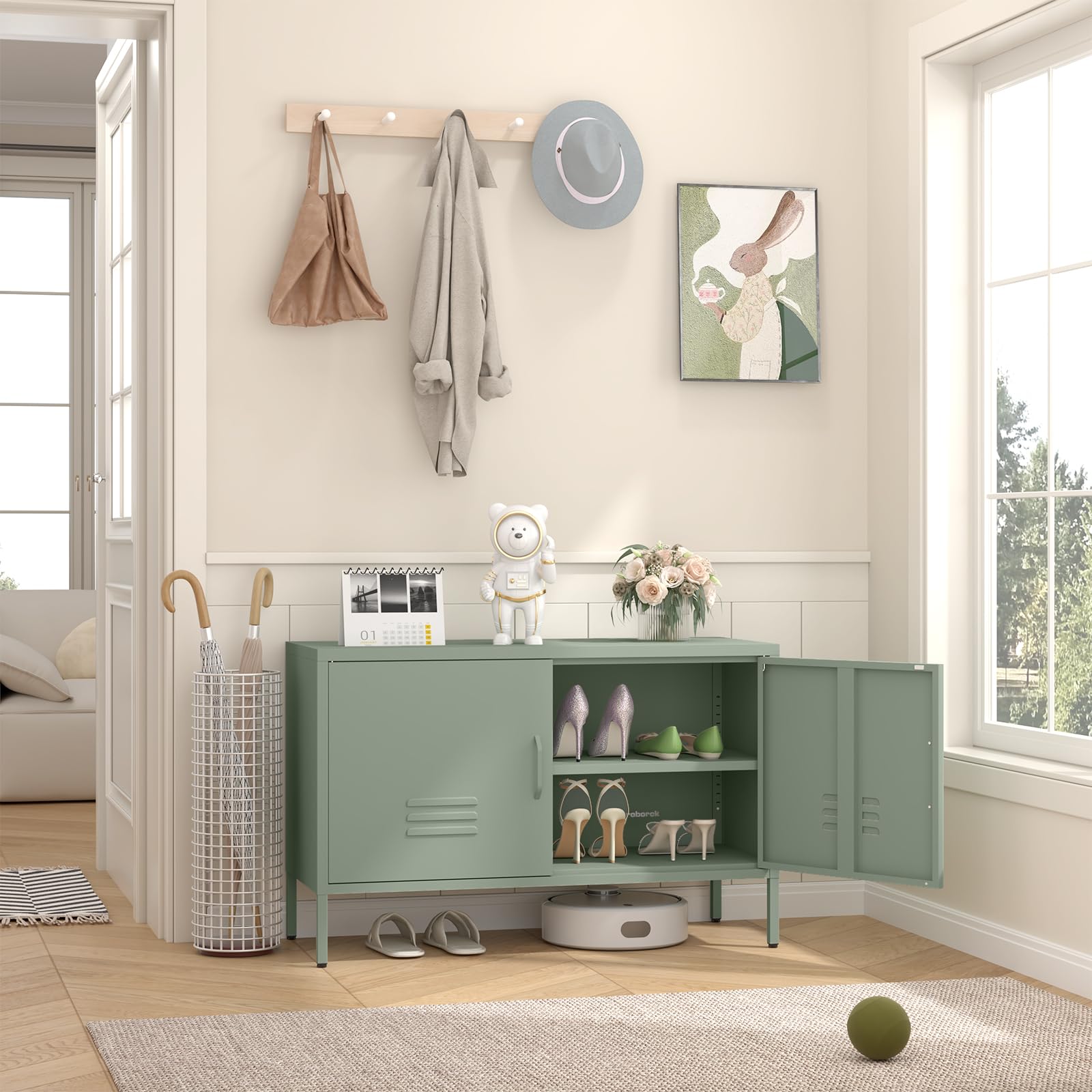 Metal TV Cabinet,TV Stand with Storage,Modern TV Stands for Living Room