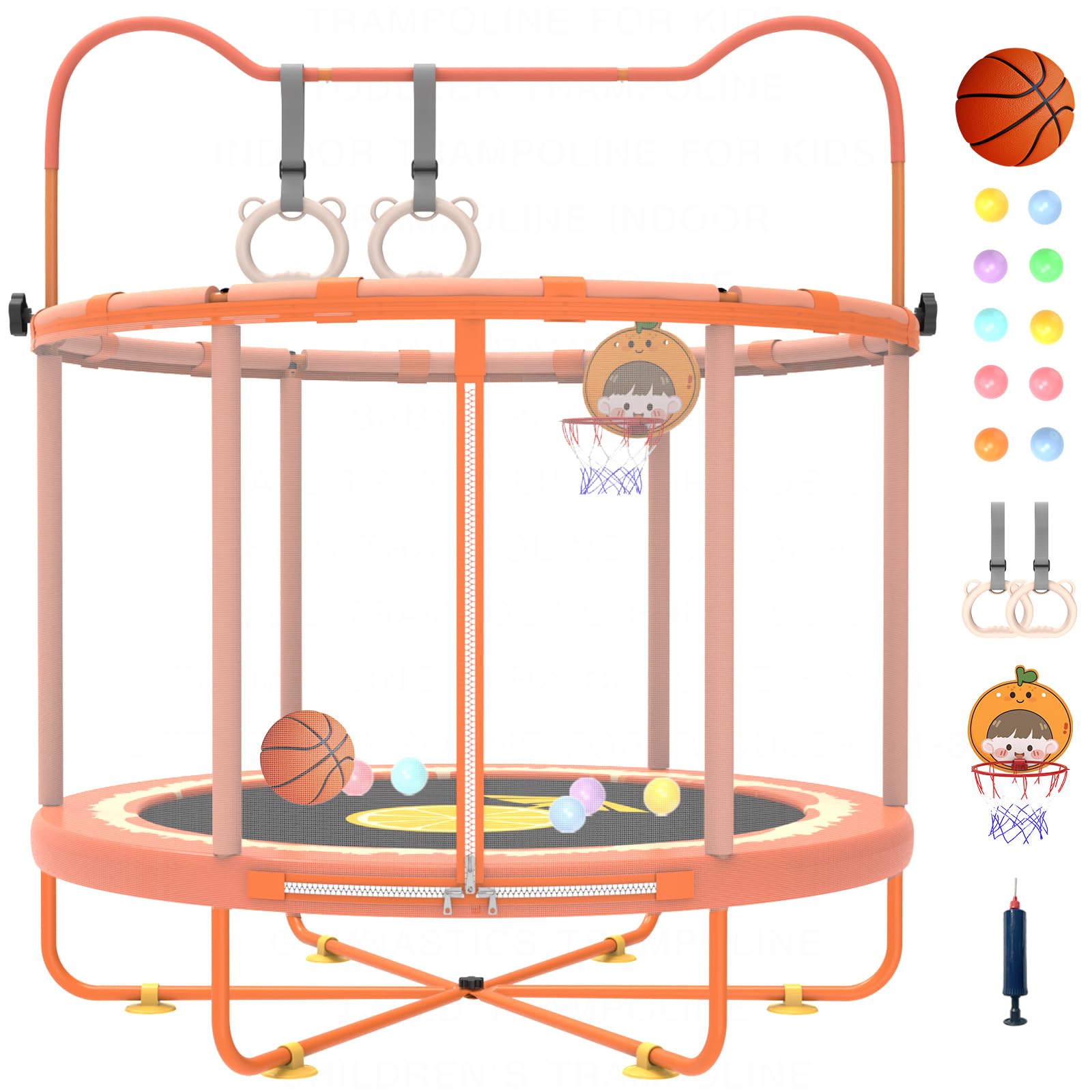 5ft/60'' Toddler Trampoline,Kids Trampoline Indoor&Outdoor for Ages 1-6