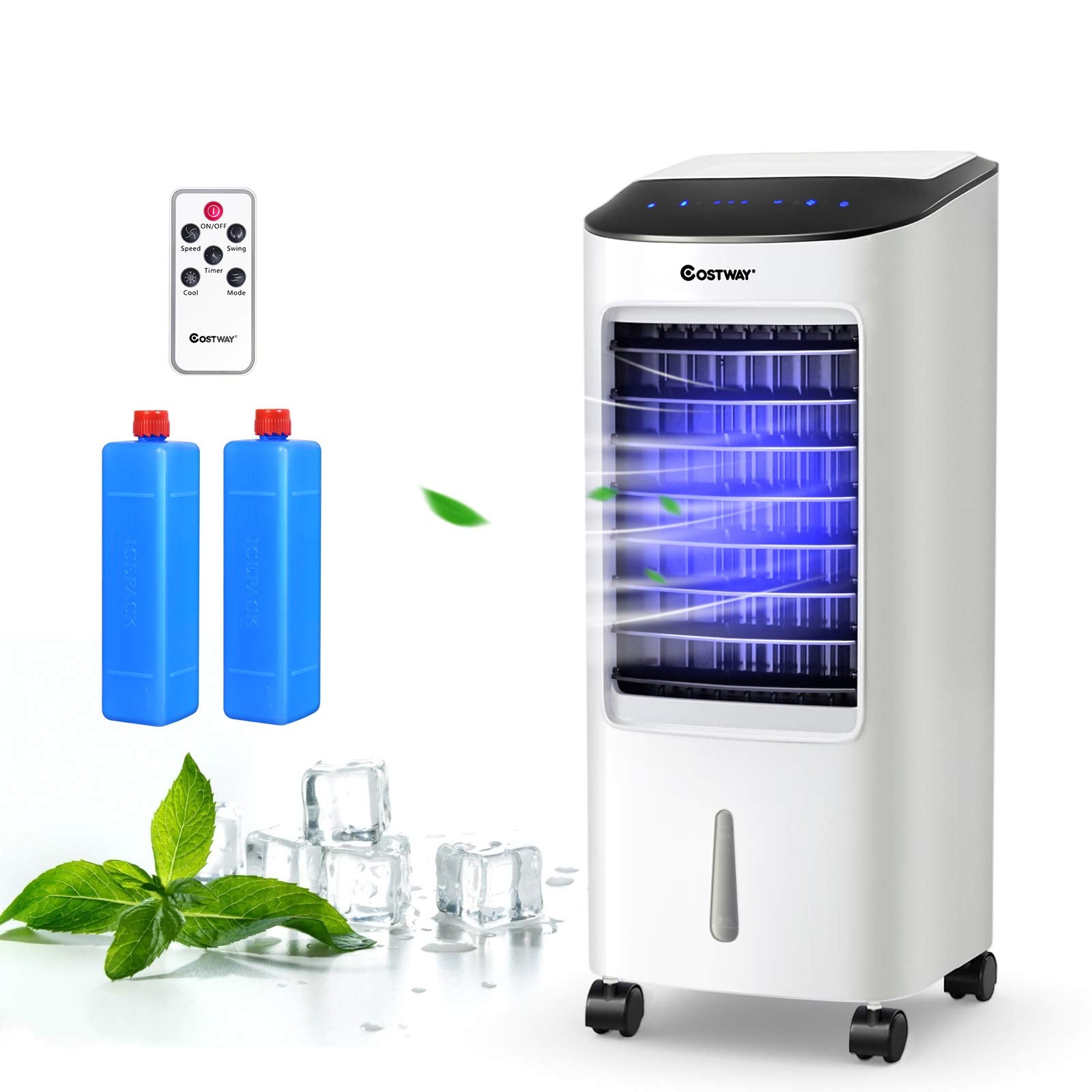 Evaporative Cooler, Portable Cooling Fan with Remote Control