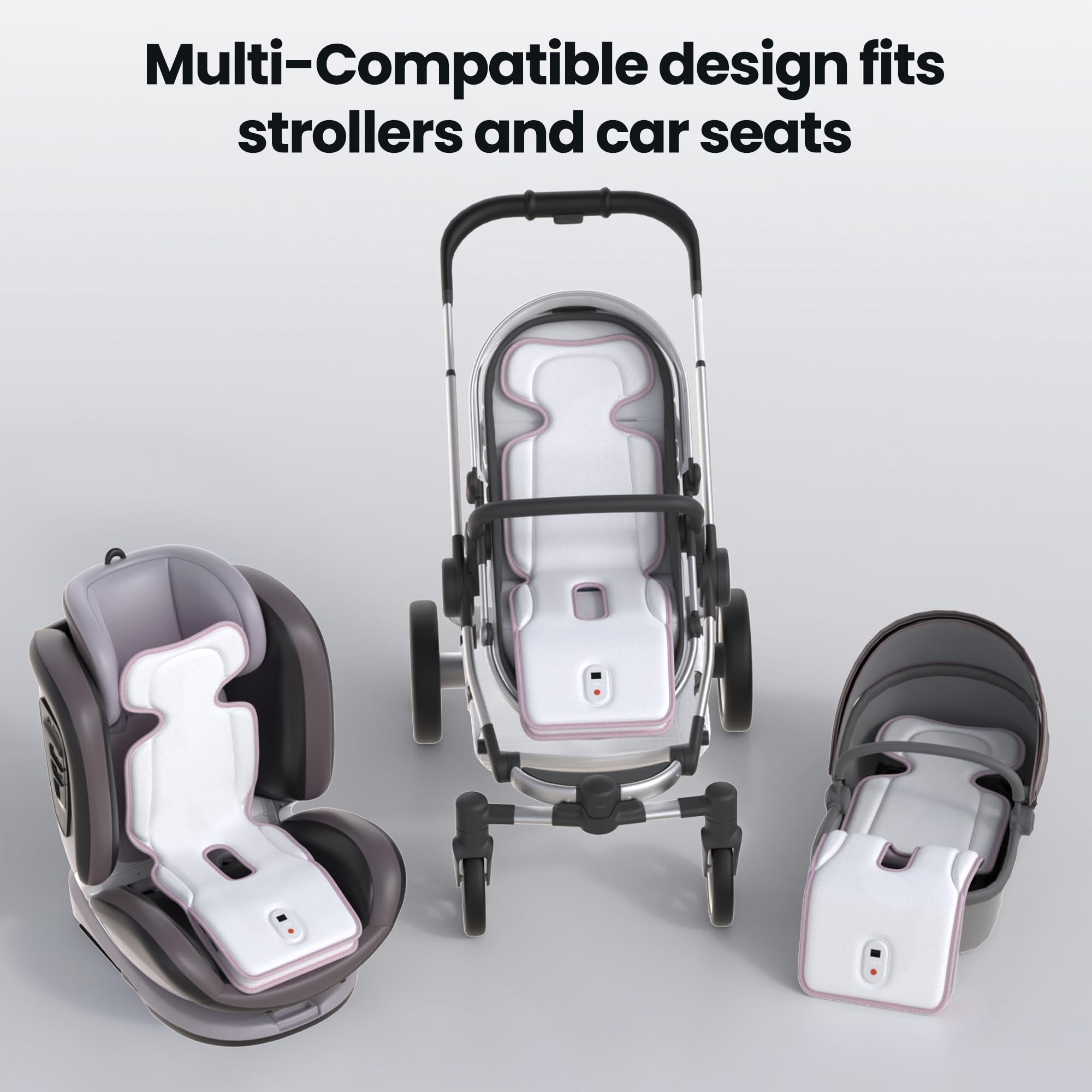 Baby Stroller Cooling Pad,Car Seat Cooler with 2 Built-in Blower Fan| 10h maxRuntime & 10000mAh Battery | 3-Speed Adjustable & Breathable 3D Mesh,Baby Carseat Cushion,Baby Essentials in Summer