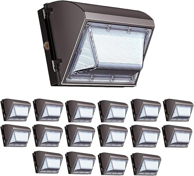 6 Pack 130W LED Wall Pack Light with Dusk to Dawn Photocell, 19500LM 5000K IP65