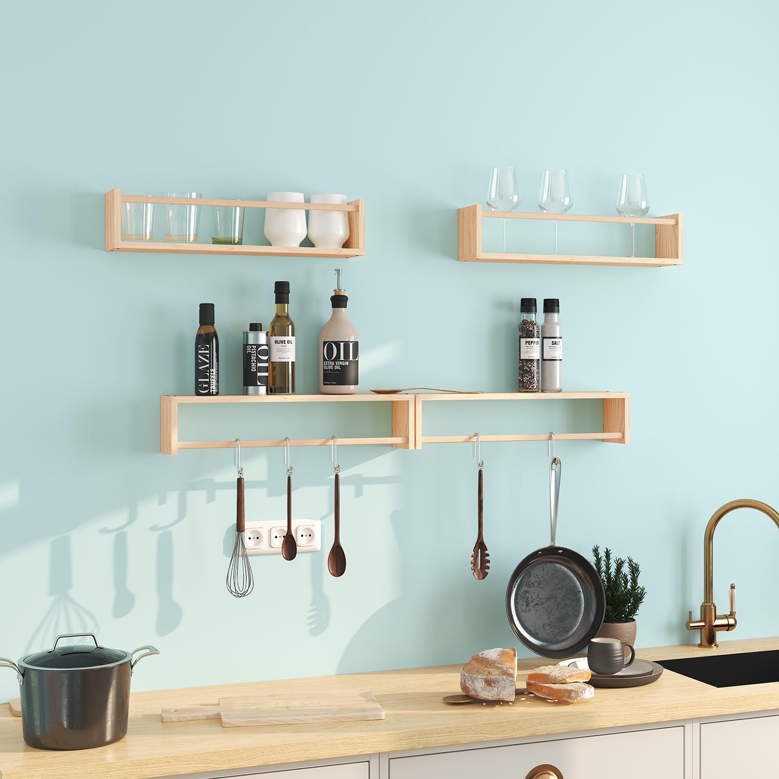 Nursery Book Shelves, 16.5 Inch Floating Nursery Bookshelves