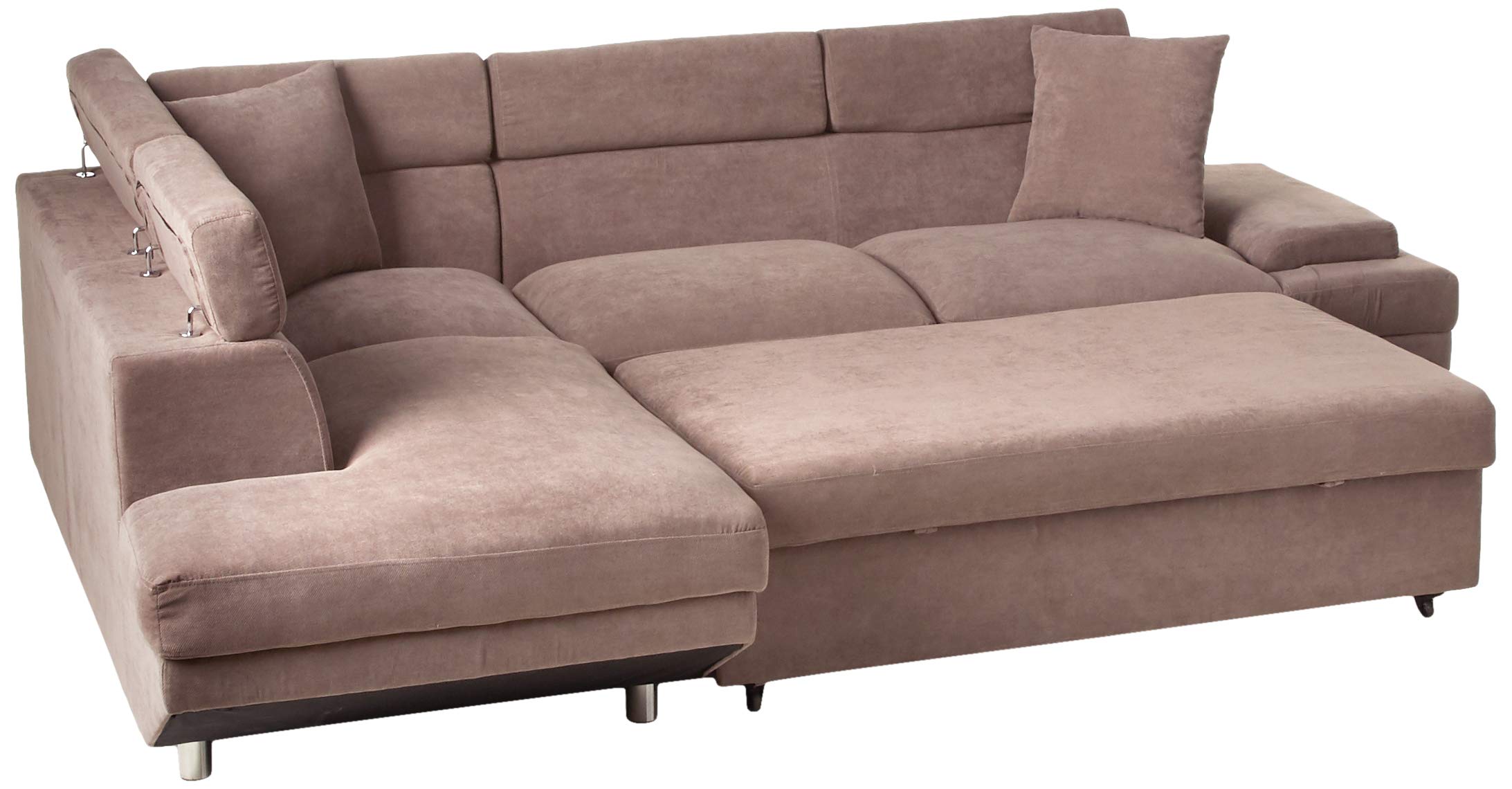 Dentas Sectional with Pull Out Sleeper Chaise