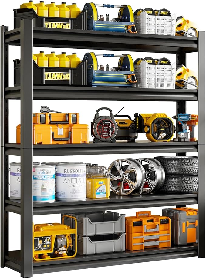 59" W Garage Shelving Unit, Garage Storage Shelves 3000LBS Heavy Duty Shelving