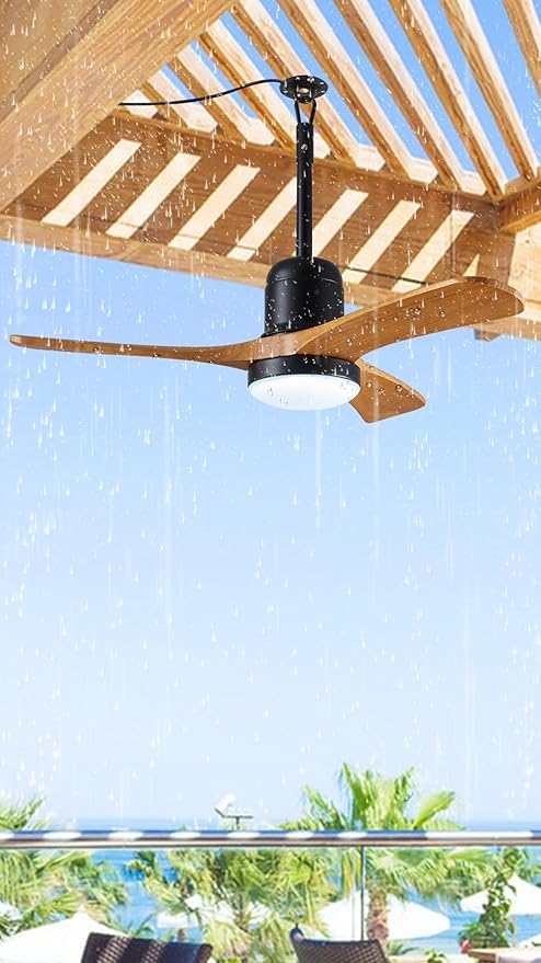 36"" Outdoor Gazebo Fan with Dimmable Light and Memory Remote