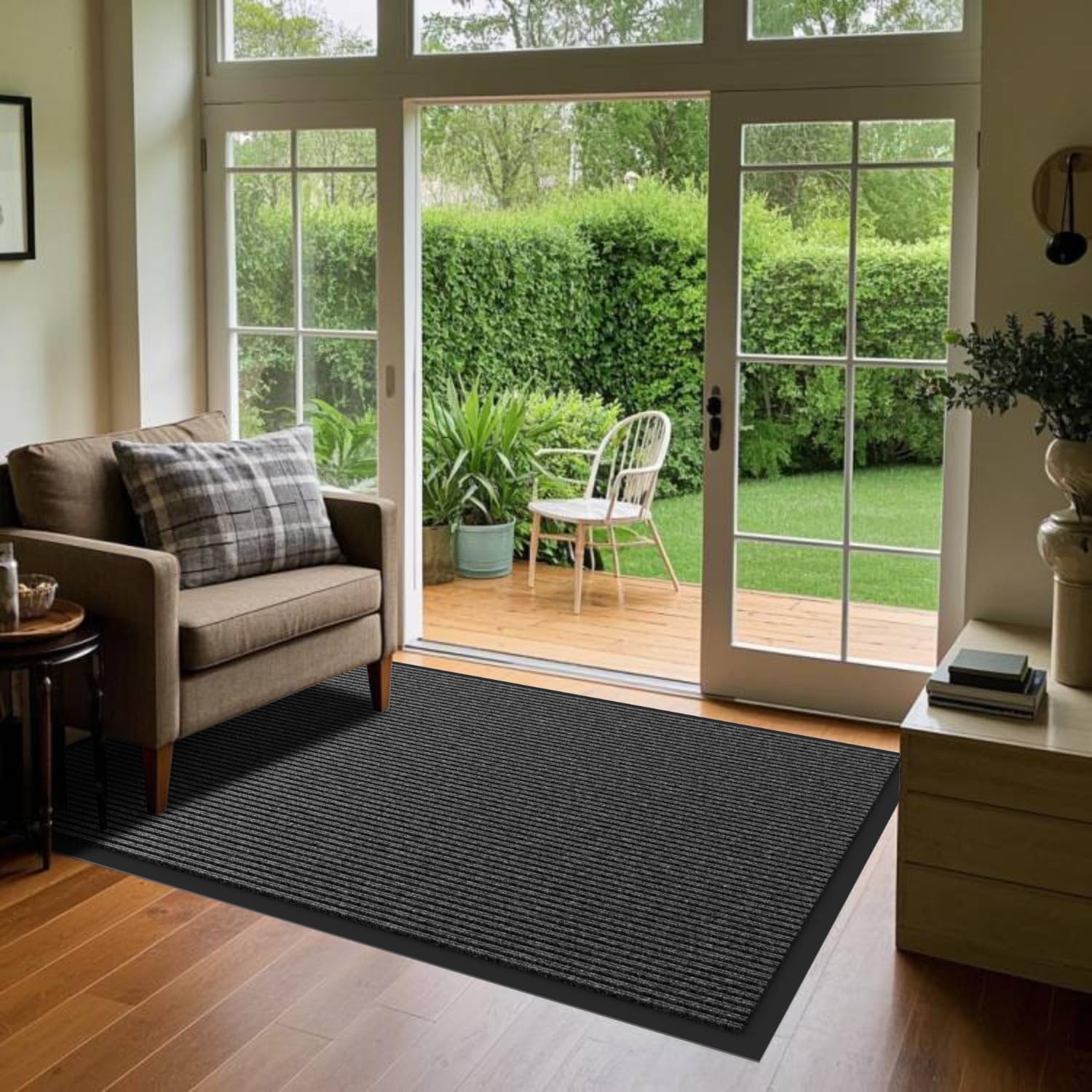Front Door Mat, 4' x 8' Heavy Duty Indoor Outdoor Door Mat for Entryway