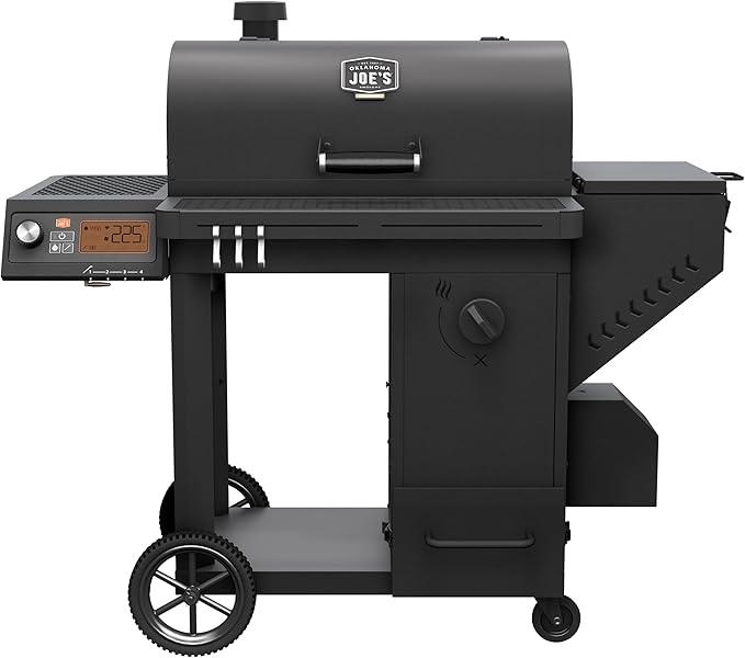 Tahoma™ Auto-Feed Charcoal 900 Deluxe Smoker and Grill, Black Steel, 24203105