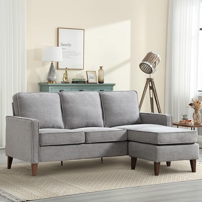 Sectional Sofa Couch, L Shaped Couch Faux Leather with Reversible Chaise