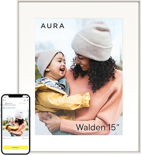 Carver HD WiFi Digital Picture Frame, 10.1”, Add Photos with Aura App