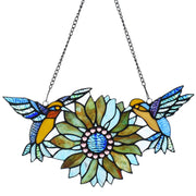 Mothers Day Sunflower Hummingbirds Gifts Stained Glass Window Hangings