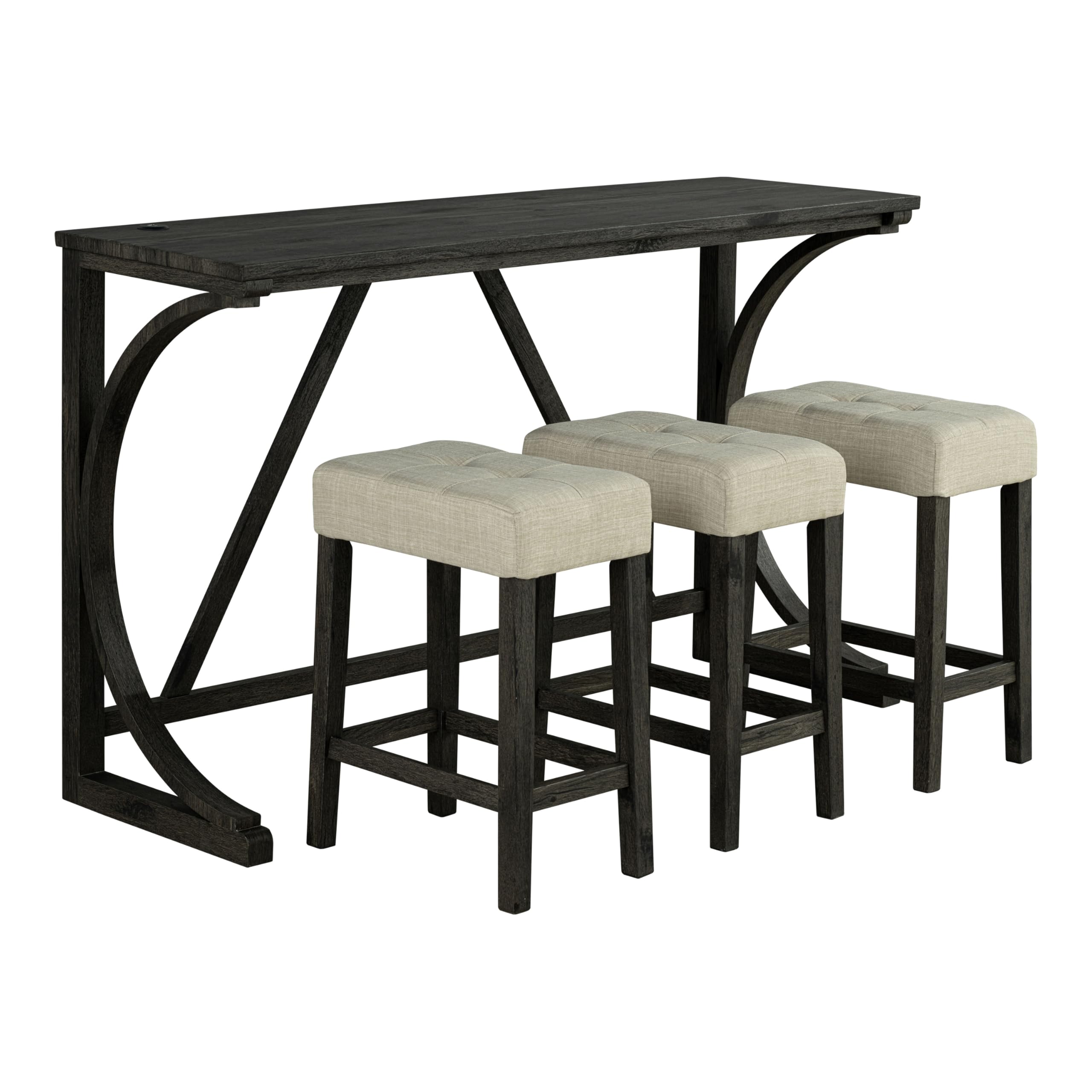 Dolisent Modern Polyester 59-inch 4-Piece Counter Height Dining Table Set