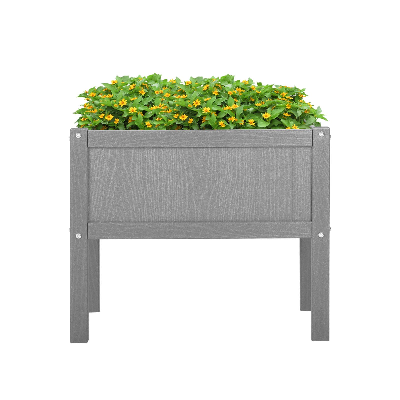 Raised Garden Bed with Drainage Hole Waterproof HDPE Elevated Planter Box