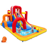 Inflatable Water Slide, 10 in 1 Water Park Bounce House with Blower, Splash Pool, 2 Slides