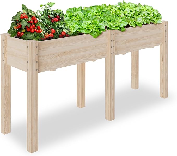 4FT Raised Garden Bed with Legs, Elevated Garden Box for Vegetable, Flower, Herb
