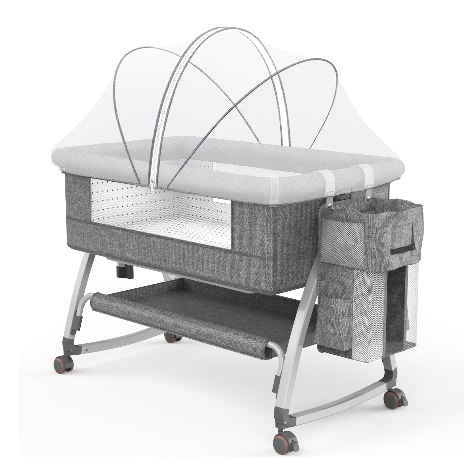 Baby Bedside Bassinet, Multi-Function Portable Bassinet with Adjustable Height
