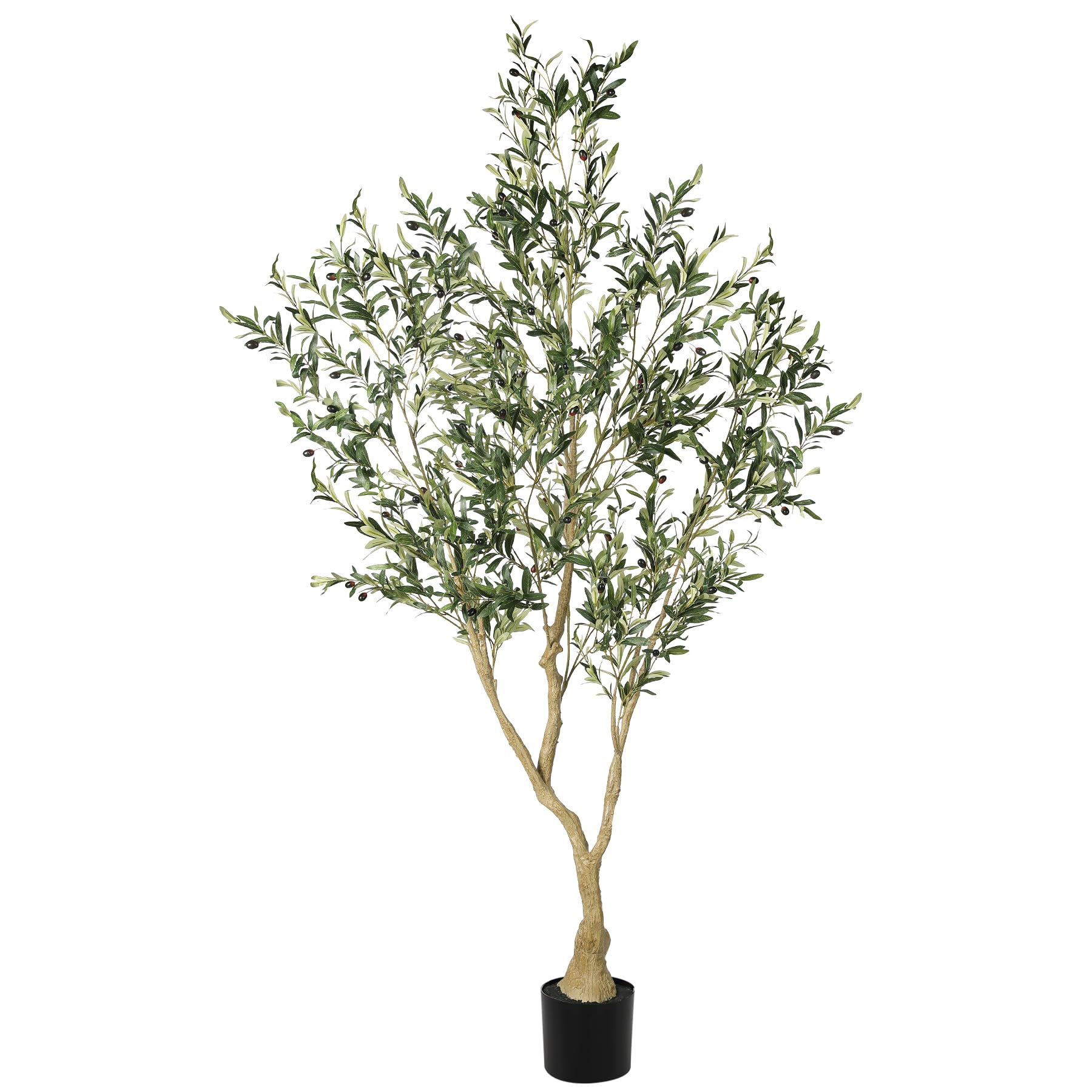 Olive Trees Artificial Indoor - Faux Olive Tree 7ft with Large Olive Branches and Lifelike