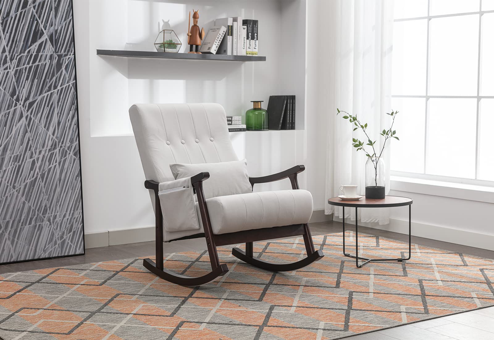 Rocking Chair Nursery, Rocker Glider Chair for Nursery High Back, Accent Living Room