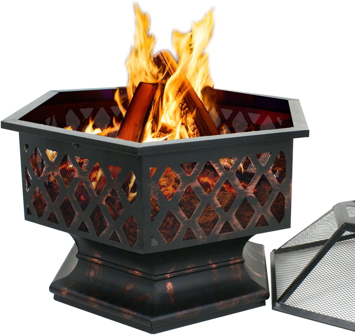 Shaped Fireplace Outdoor Home Garden Backyard Firepit,Oil Rubbed Bronze